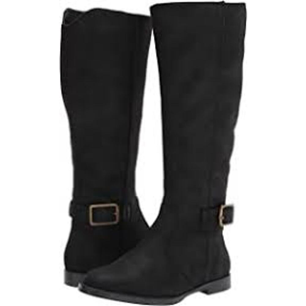 NEW BELLA VITA MAKAYLA BLACK FAUX SUEDE TALL RIDING BOOTS 6 (WIDE‎ CALF)